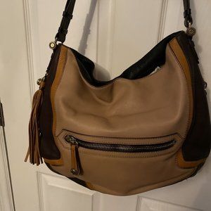 orYANY ‘Hoto' LEATHER Satchel/Shoulder Bag Tiny Little Houses colorblock